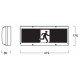 4w LED Exit Light Box Type, Double Sided Ceiling Surface Mount, 24m Viewing Distance, IP20